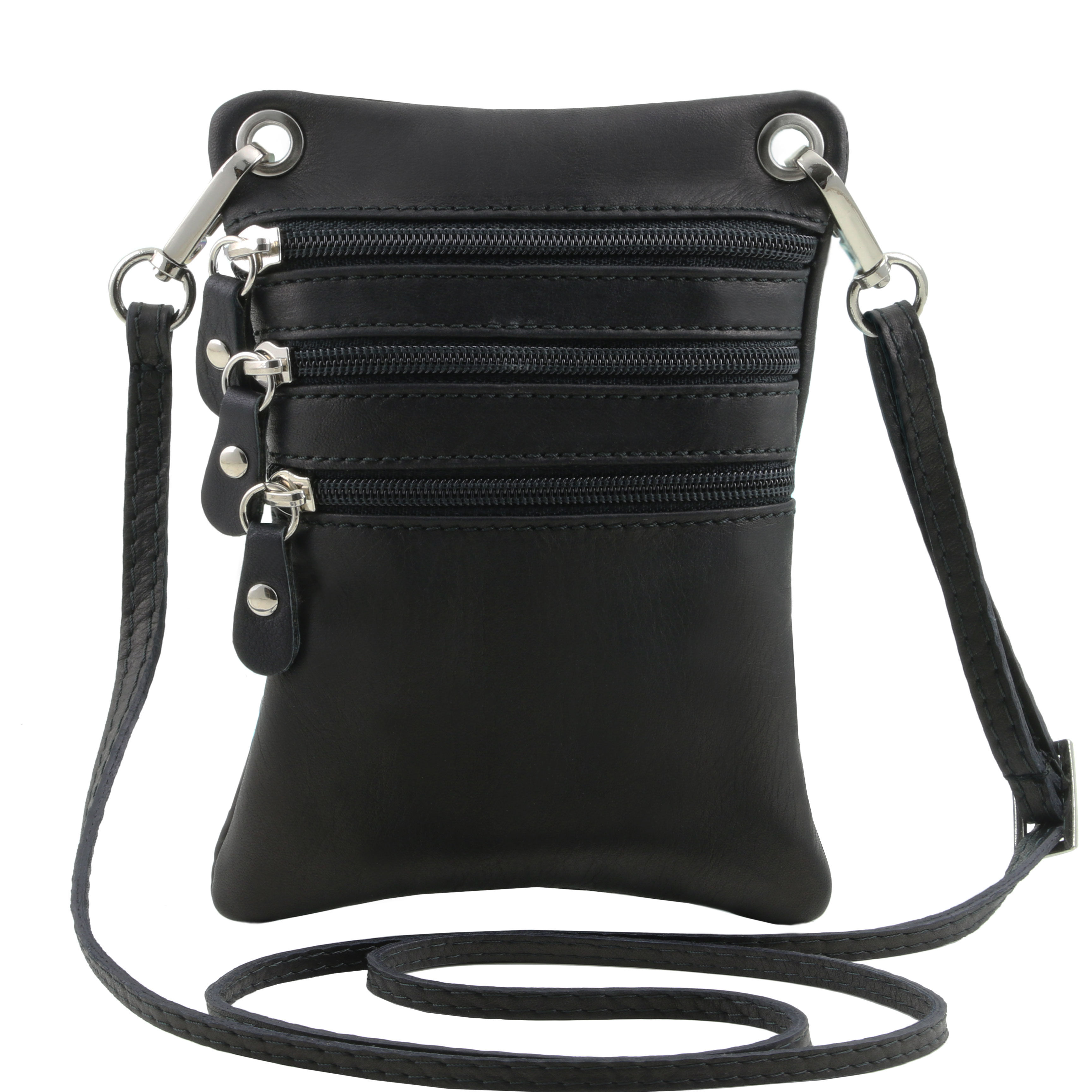 TL Bag - Geanta din piele soft mini cross neagra
