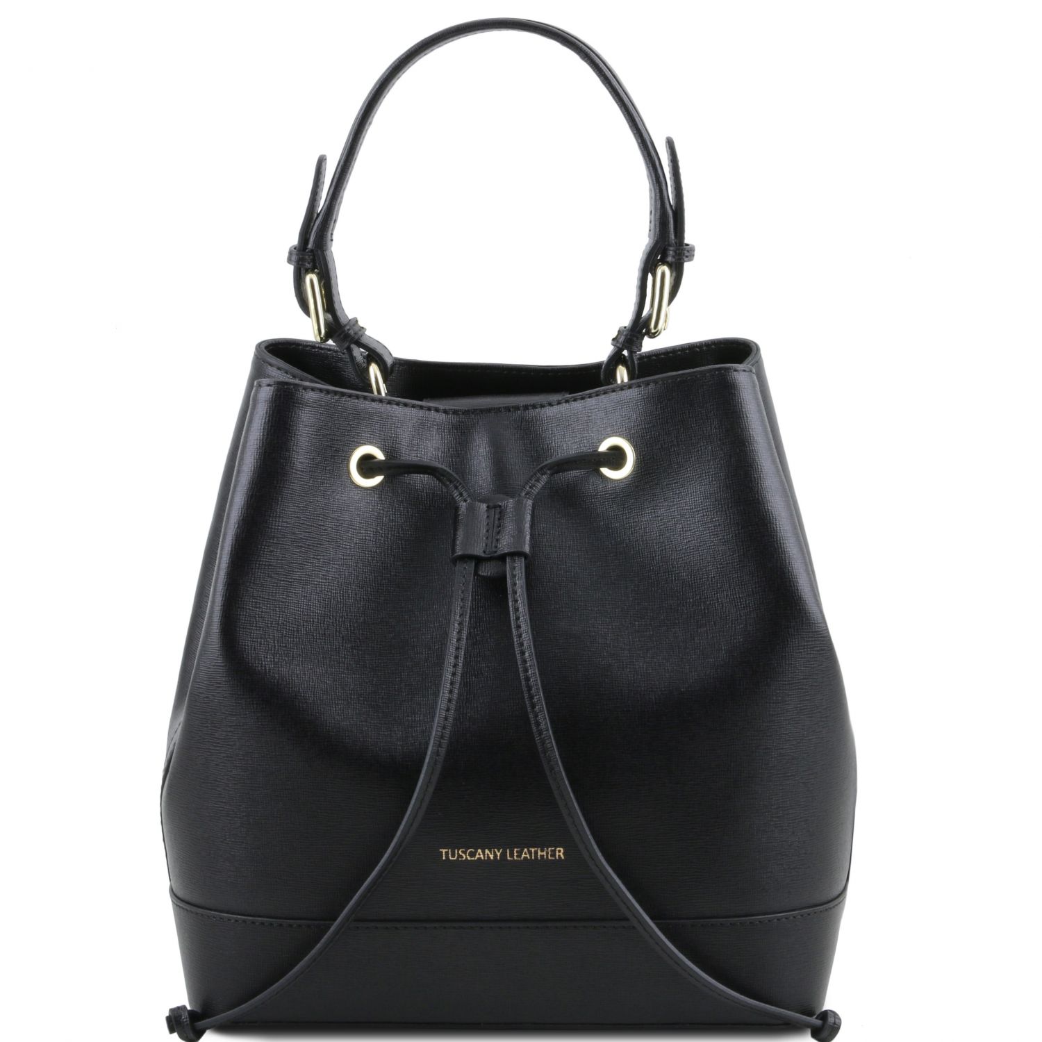 Geanta piele naturala Saffiano neagra Minerva Venus