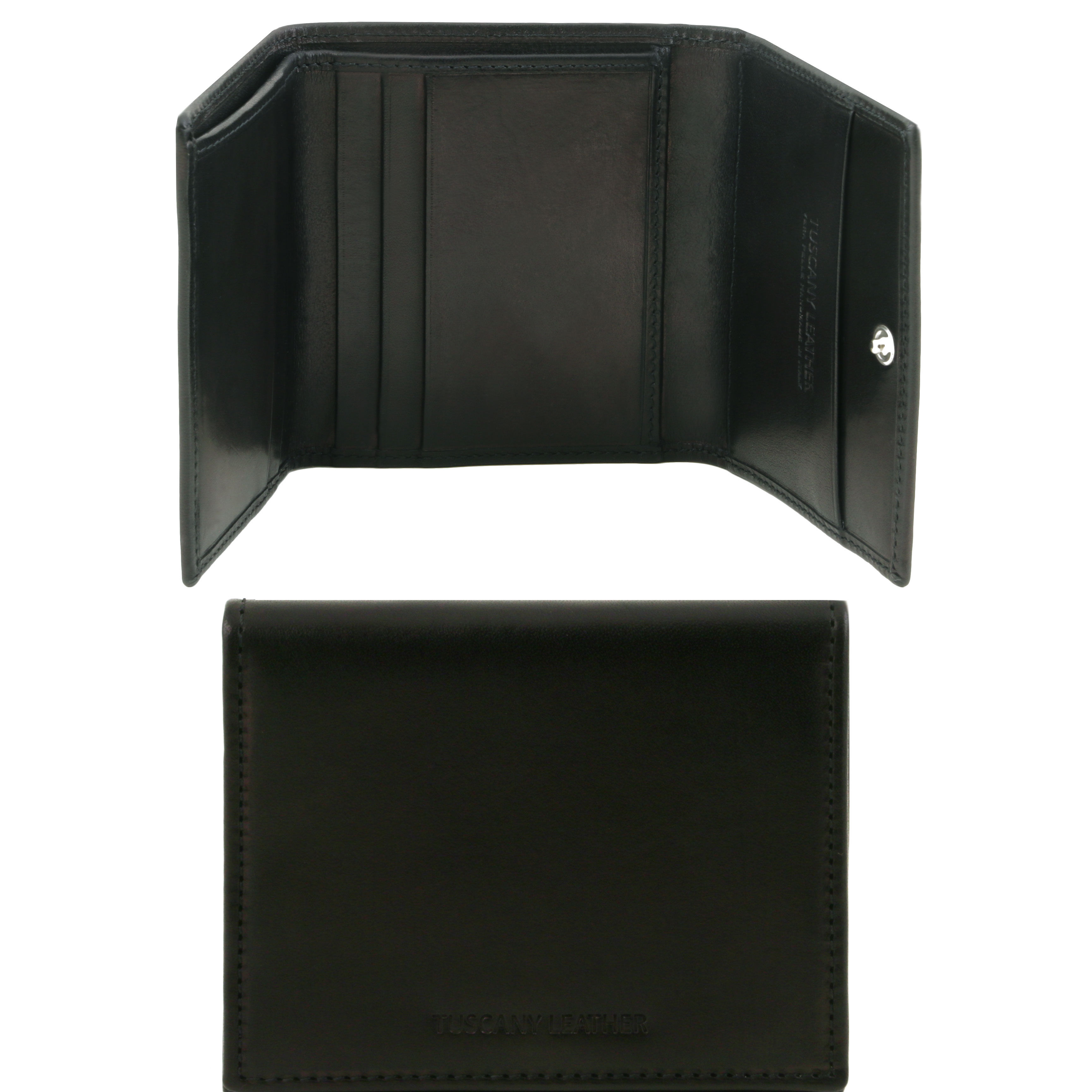 Portofel din piele negru 3 fold Portofel din piele negru 3 fold