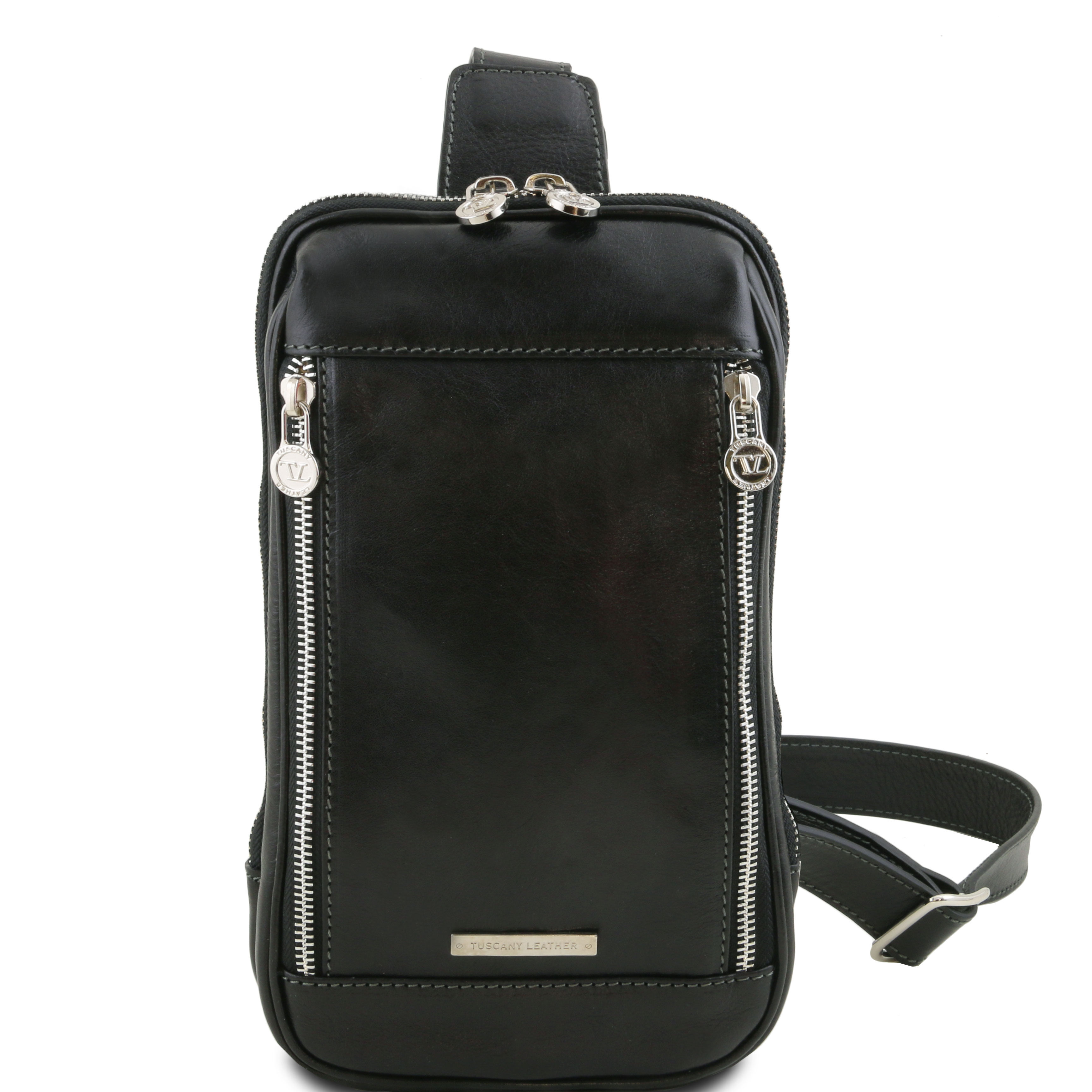 Geanta din piele crossover neagra MARTIN