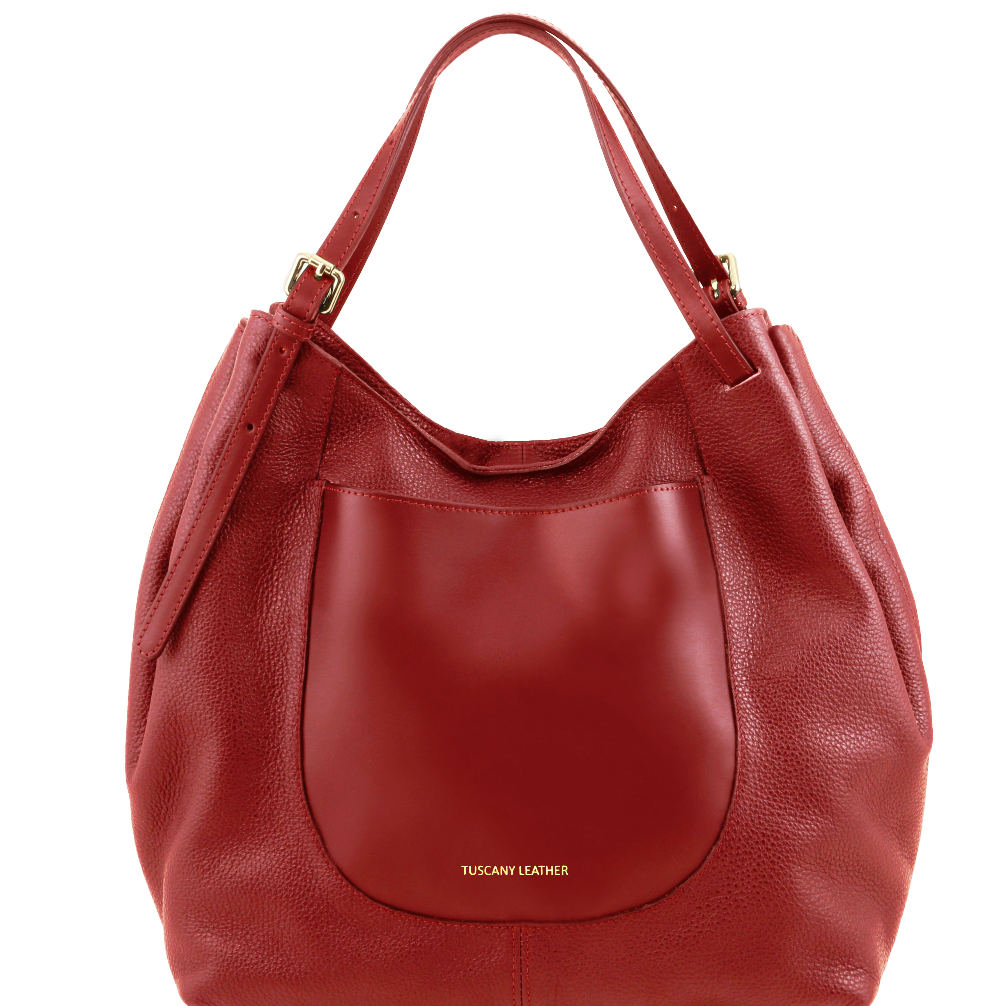 CINZIA - Geanta shopper rosie din piele soft