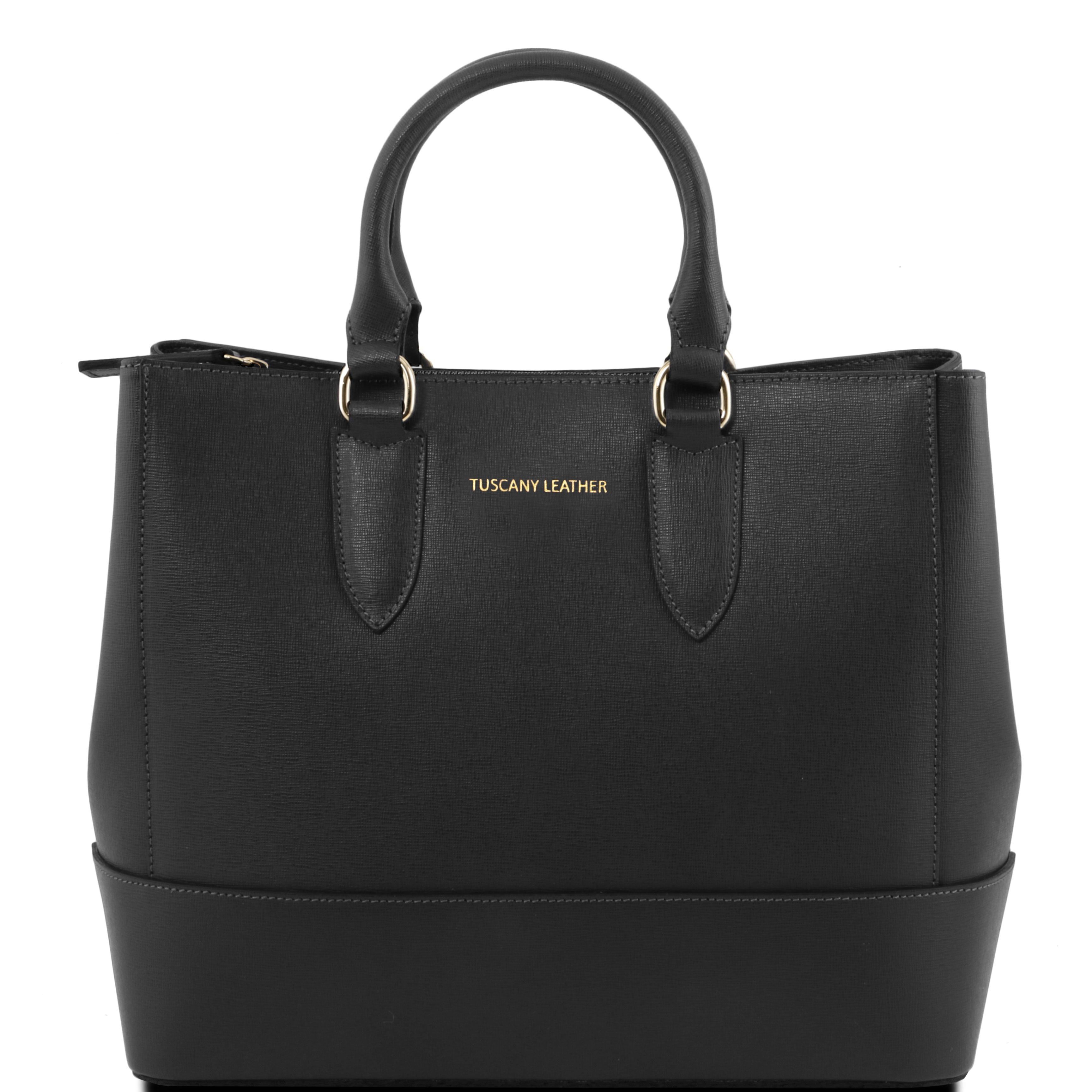 TL BAG - Geanta neagra din piele saffiano