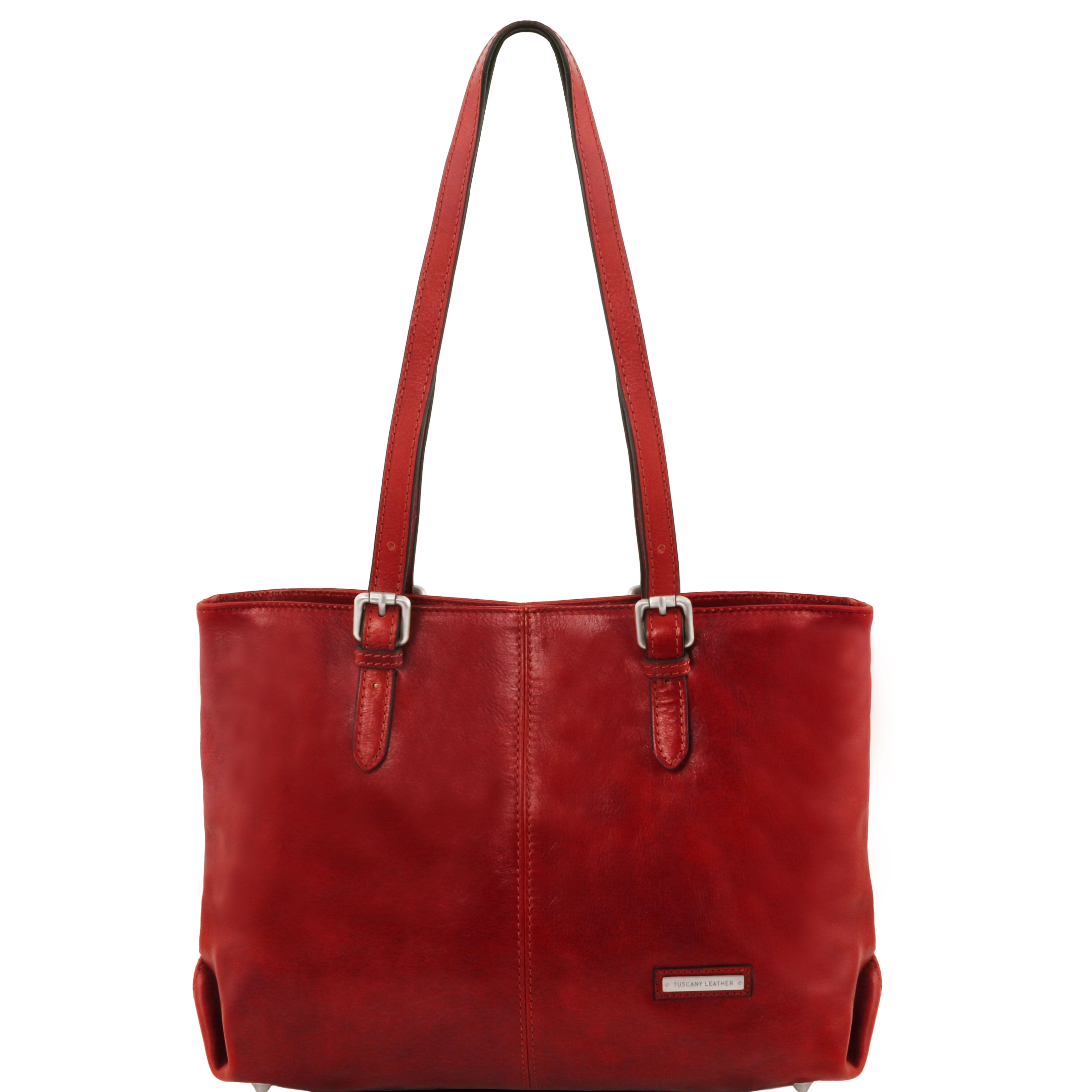 ANNALISA - Geanta shopper din piele rosie