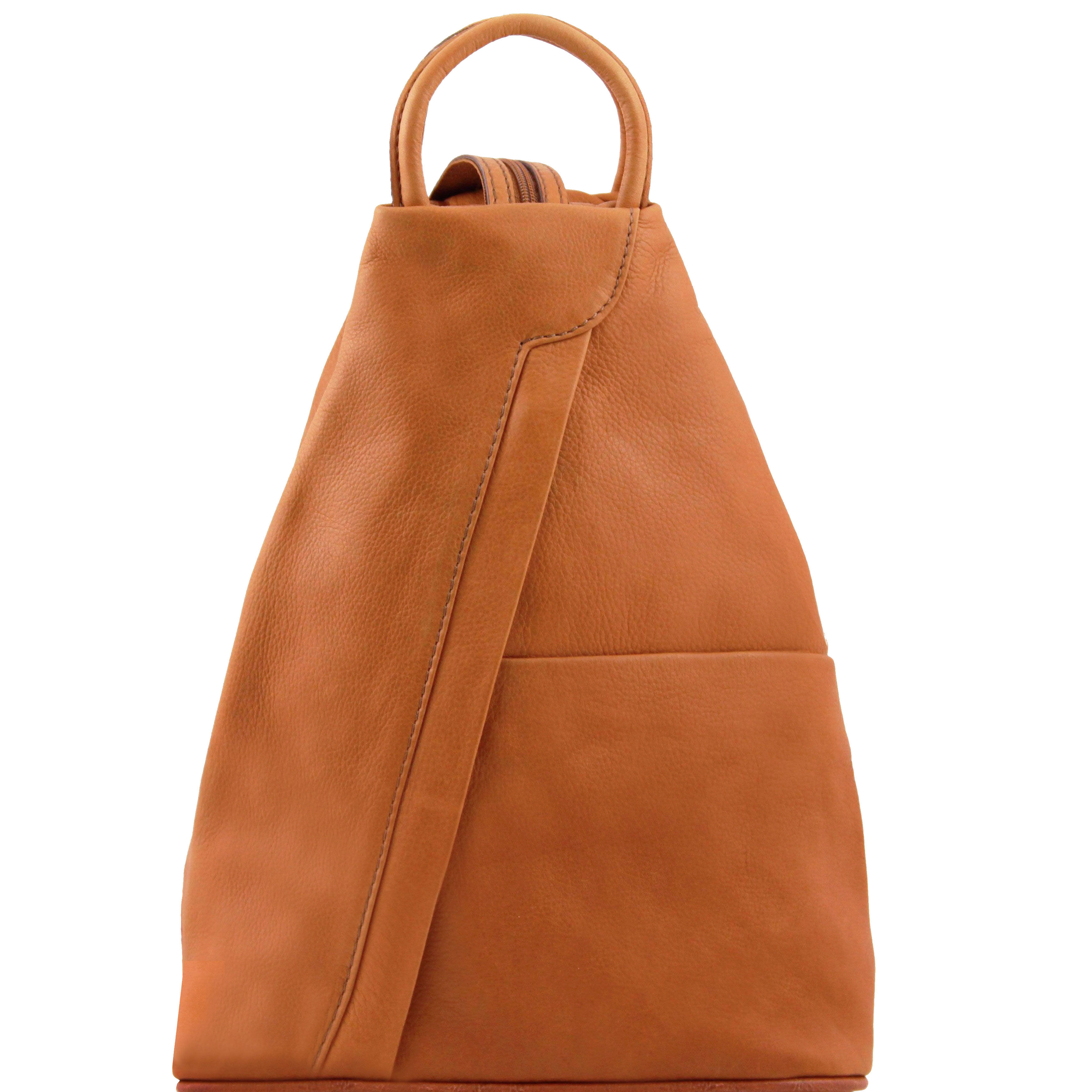 Shanghai - Rucsac din piele cognac