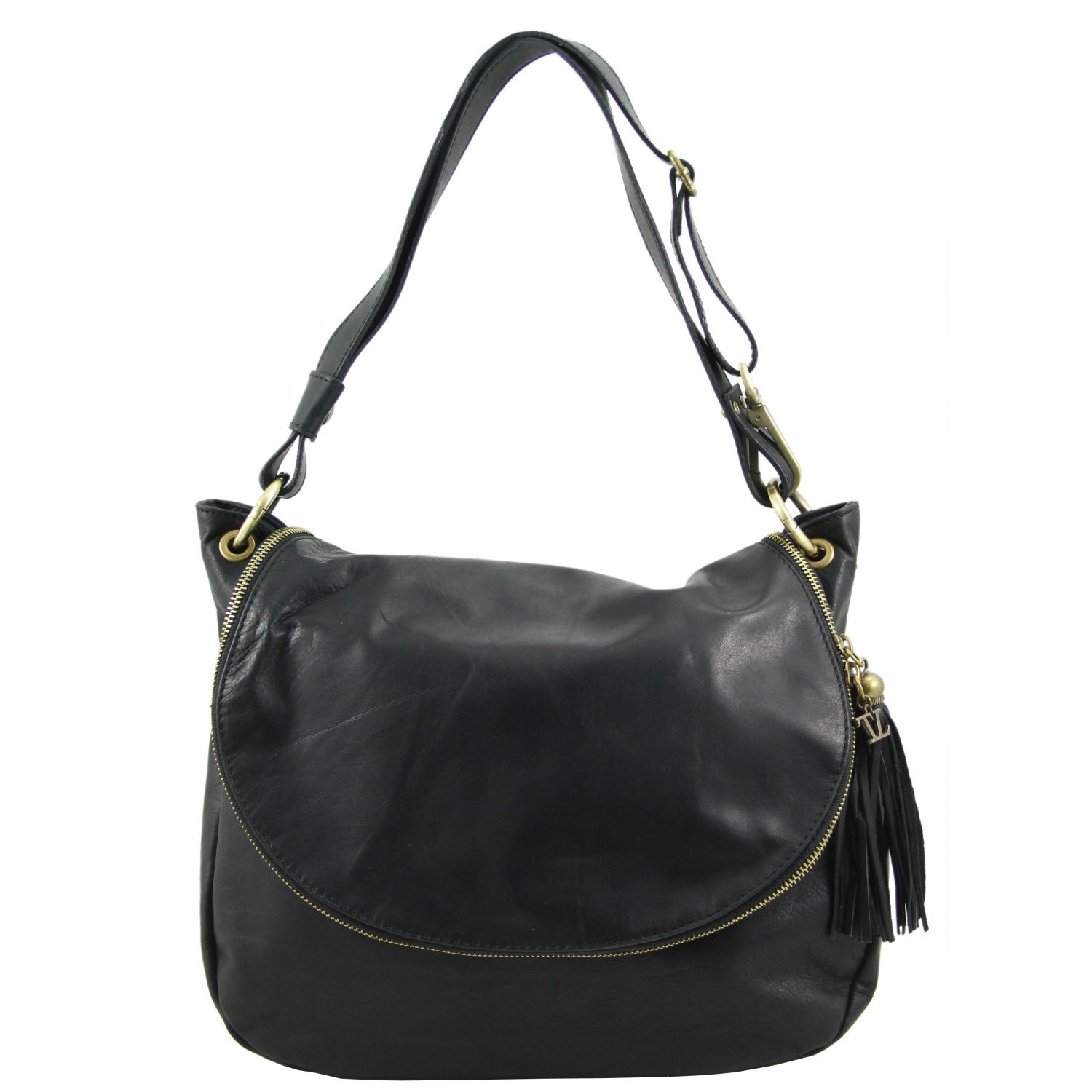 TL Bag – Geanta piele cu ciucure neagra TL Bag – Geanta piele cu ciucure neagra