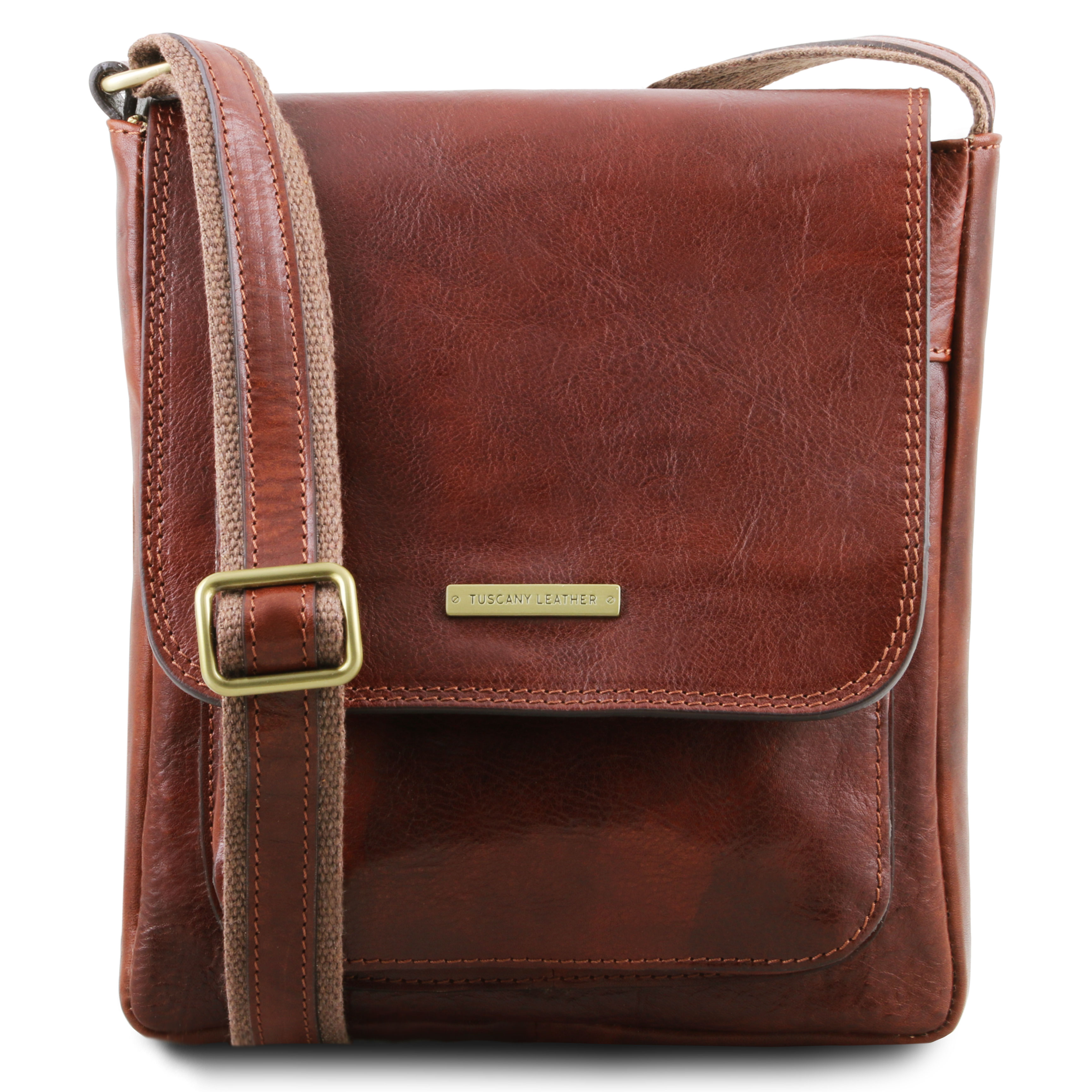 Geanta crossbody Tuscany Leather din piele naturala maro Jimmy
