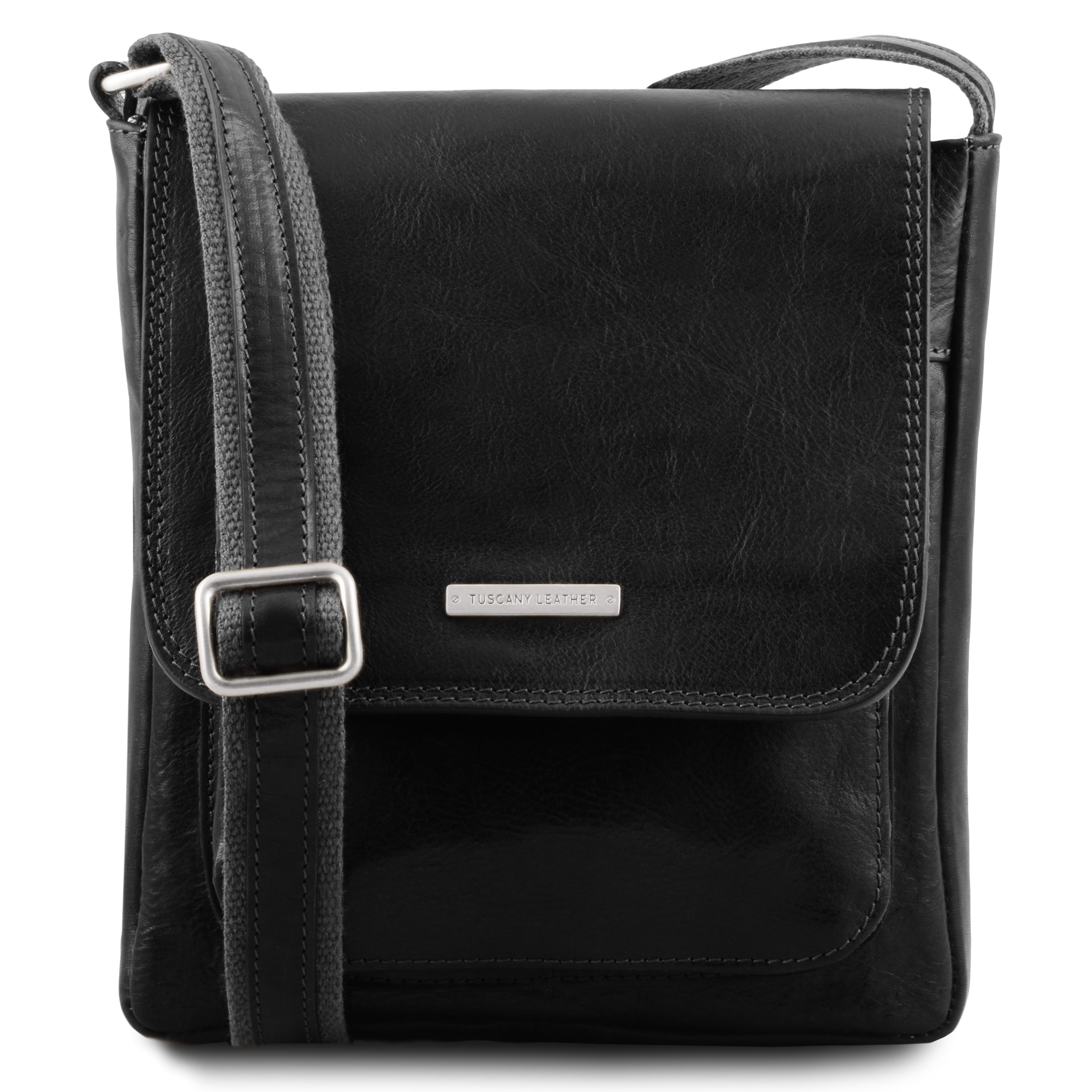 Geanta crossbody Tuscany Leather din piele naturala neagra Jimmy