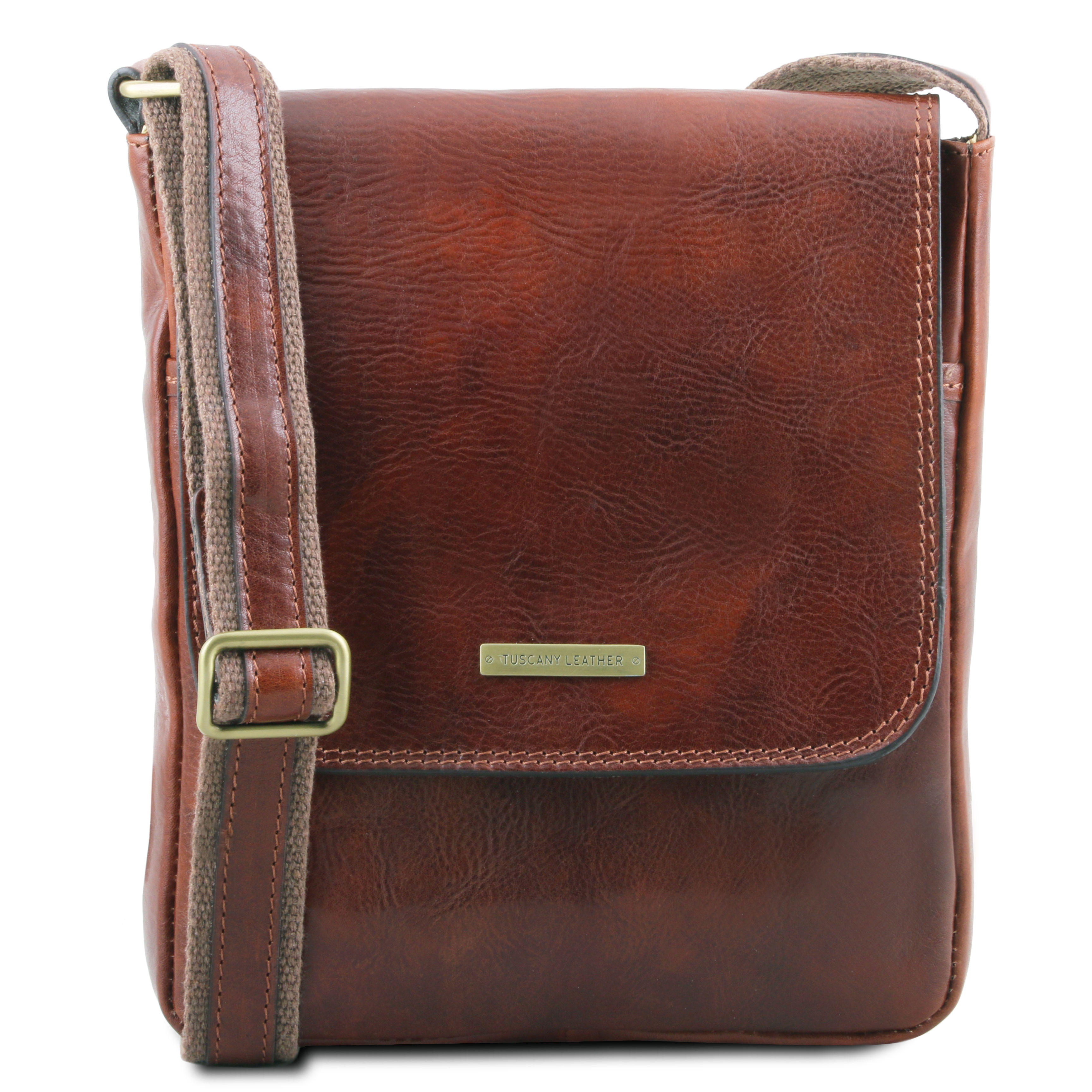 Geanta crossbody Tuscany Leather din piele naturala maro John