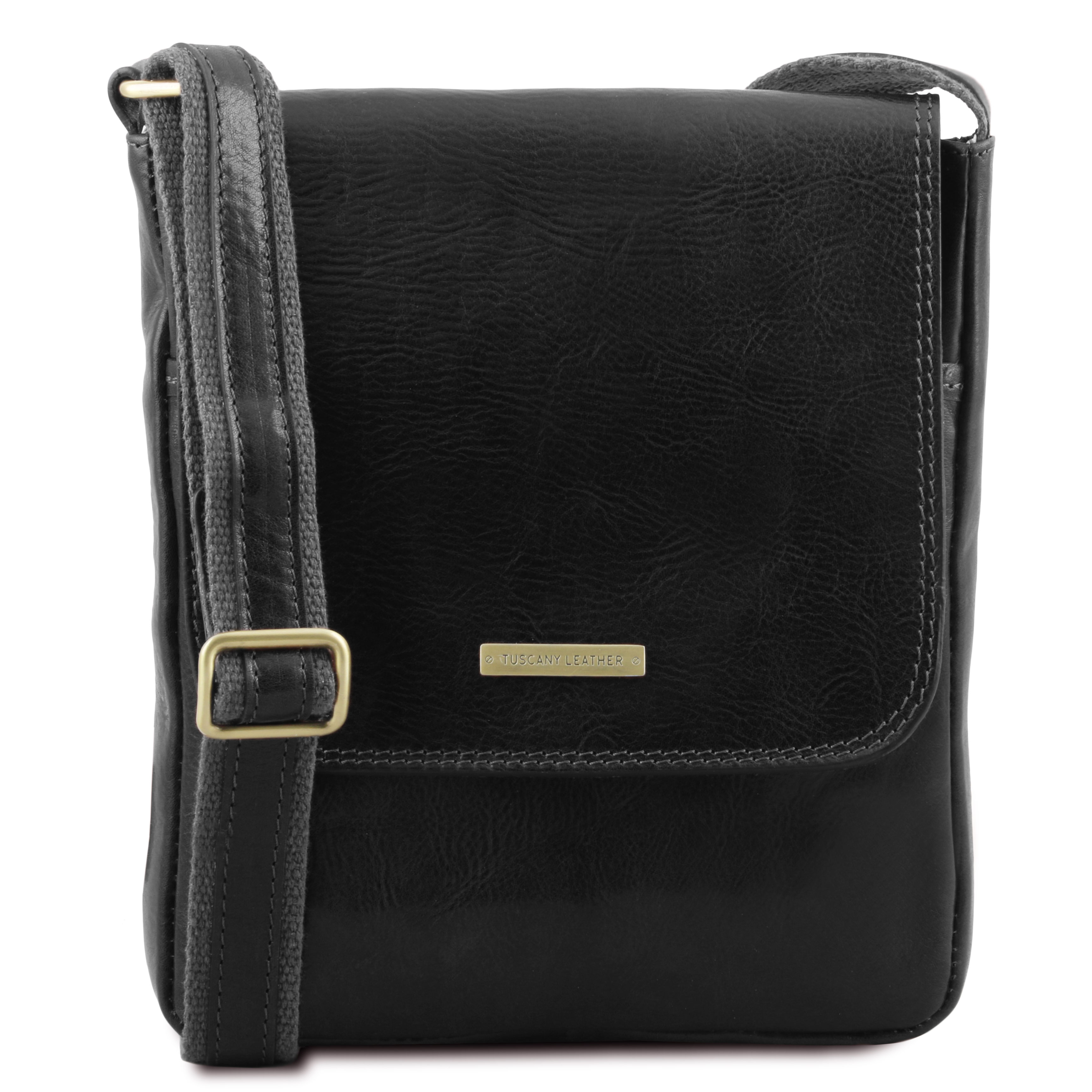 Geanta crossbody Tuscany Leather din piele naturala neagra John