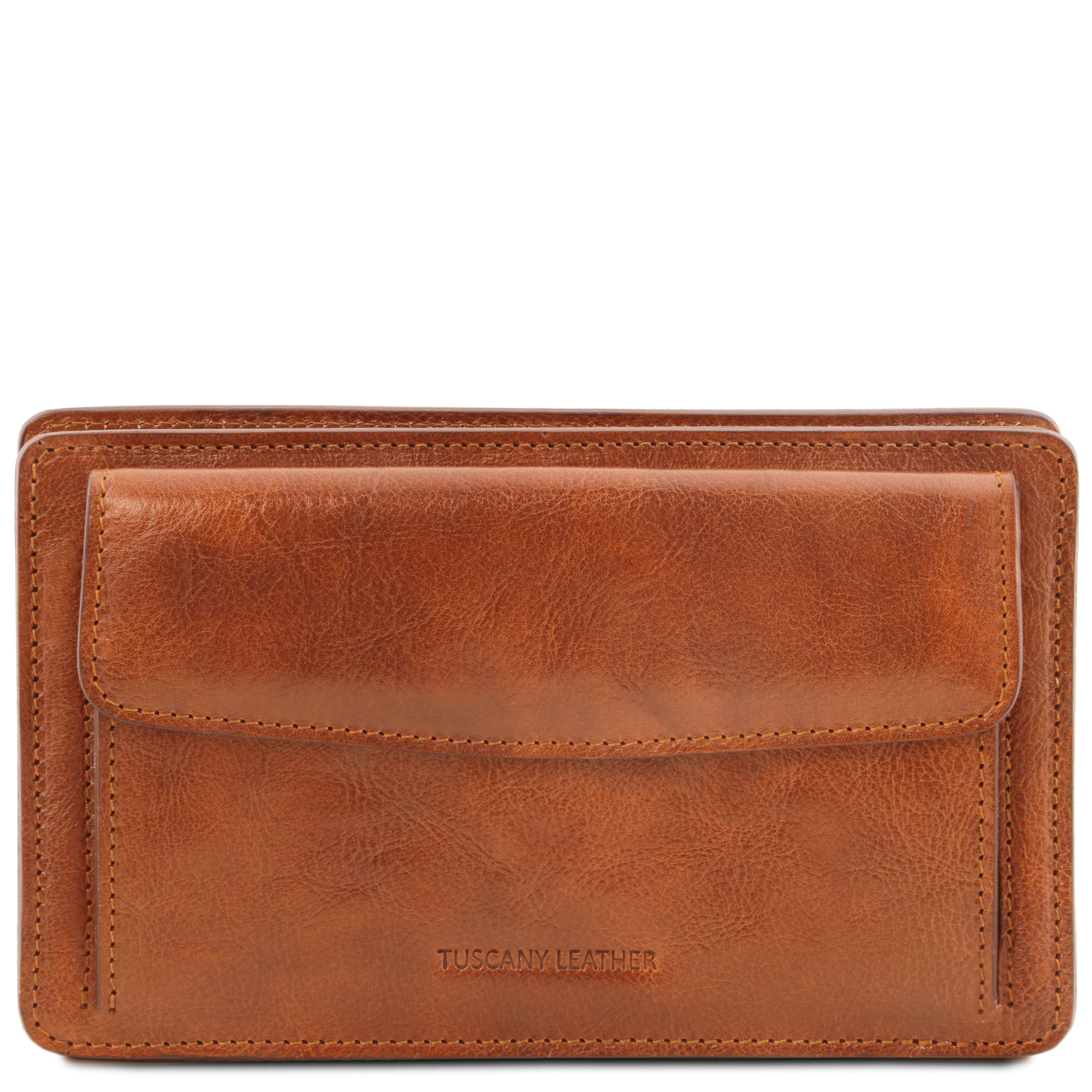 Borseta de mana Tuscany Leather din piele naturala honey Denis