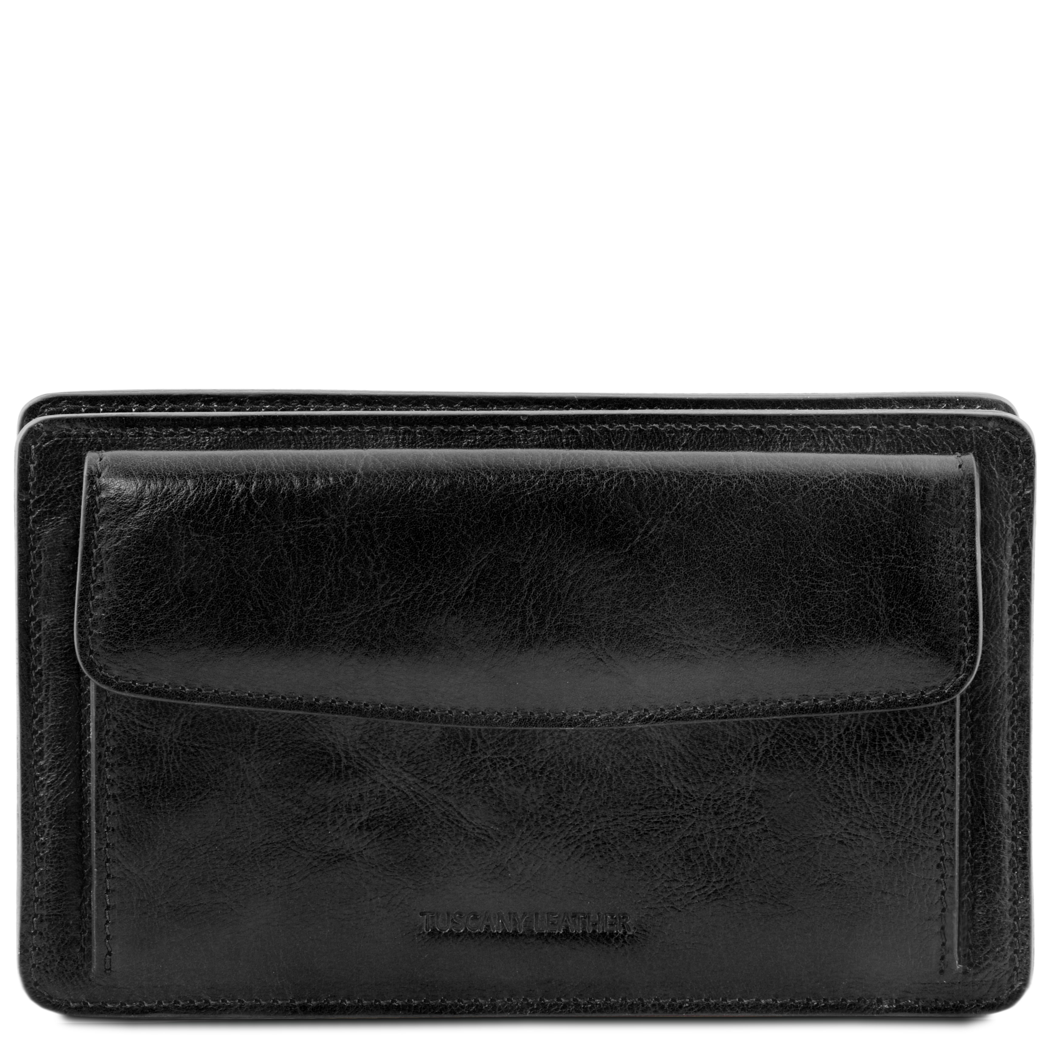 Borseta de mana Tuscany Leather din piele naturala neagra Denis