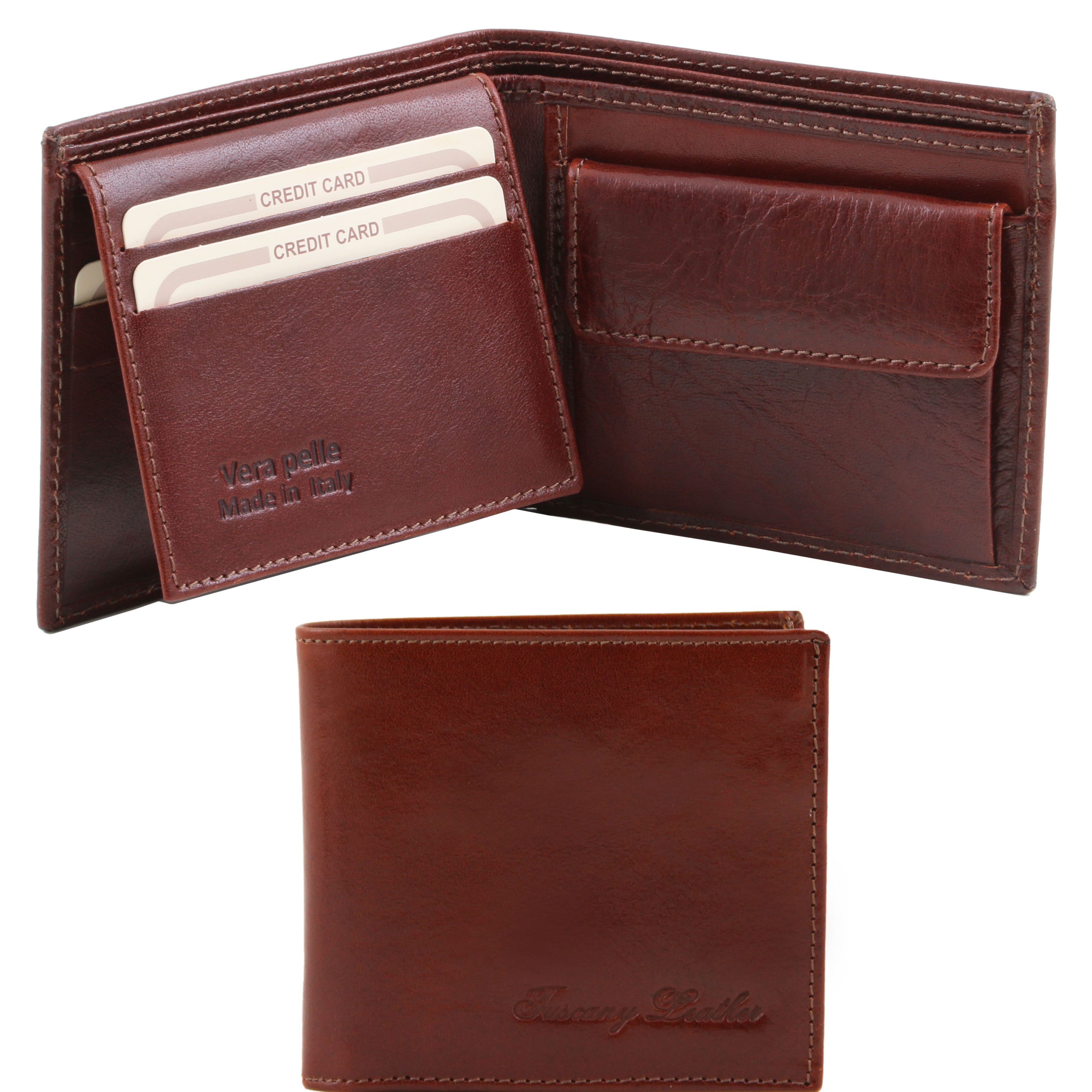 Portofel din piele Tuscany Leather maro