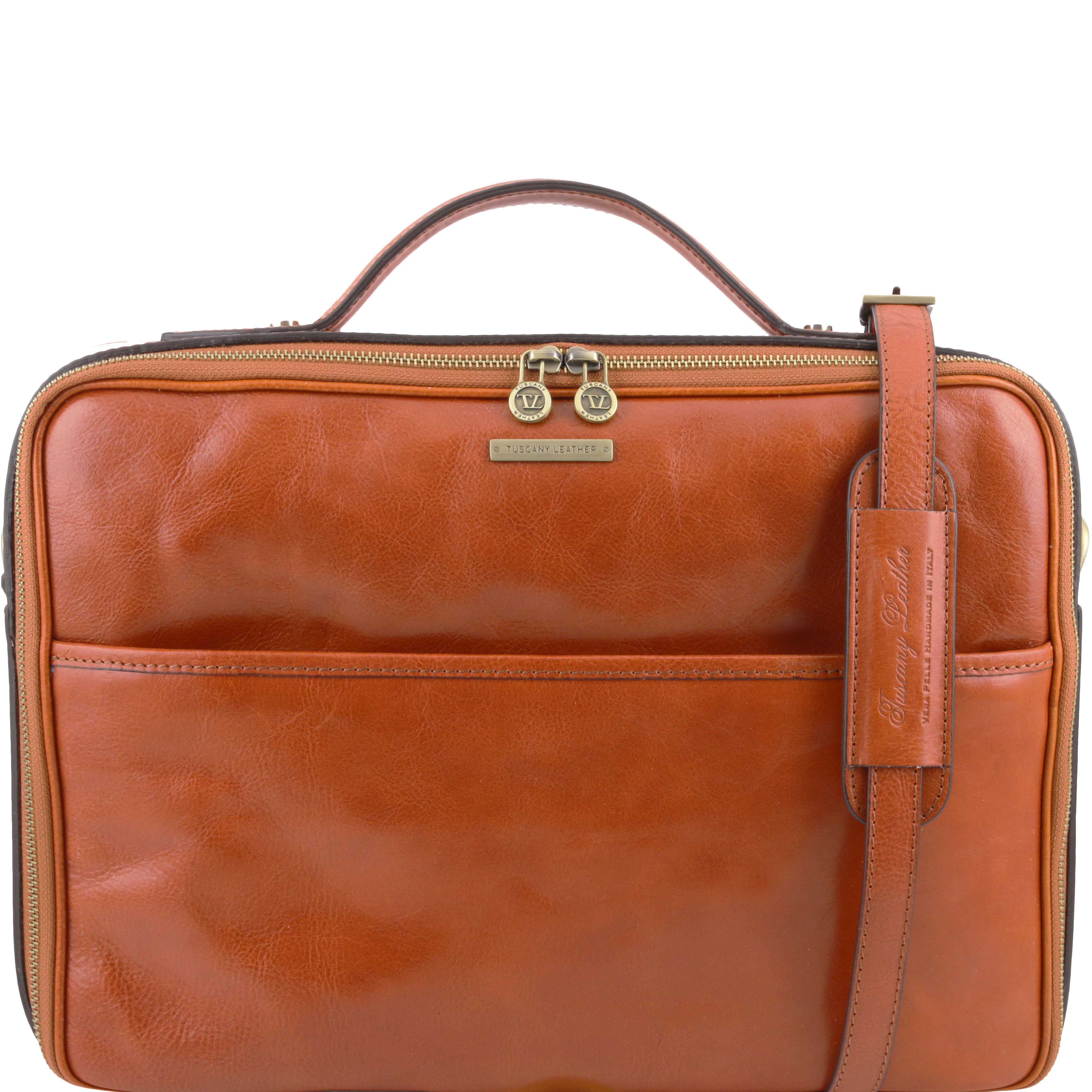 Geanta Laptop Din Piele Naturala Tuscany Leather Honey Vicenza