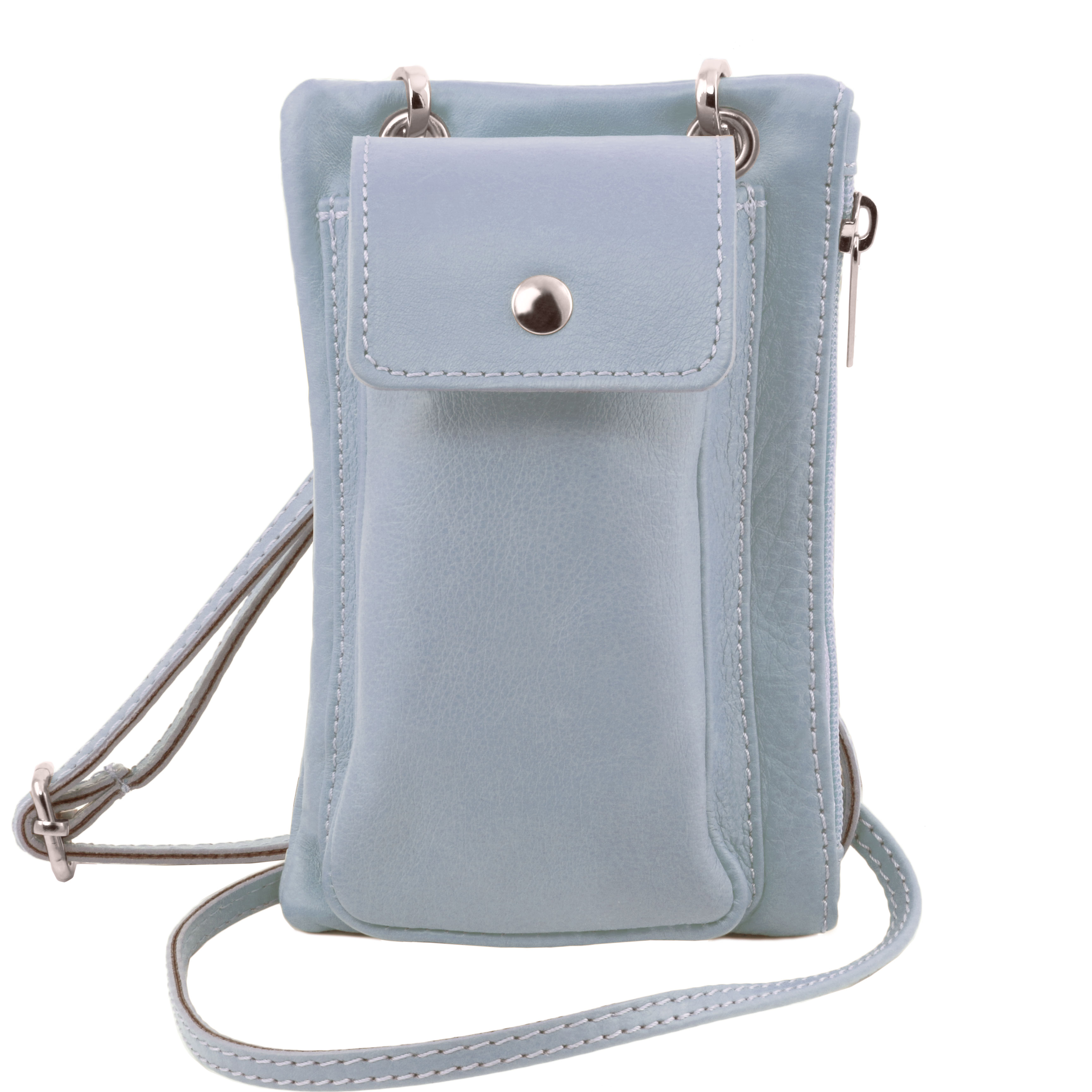 TL Bag Soft Leather cellphone holder mini cross bag Light Blue