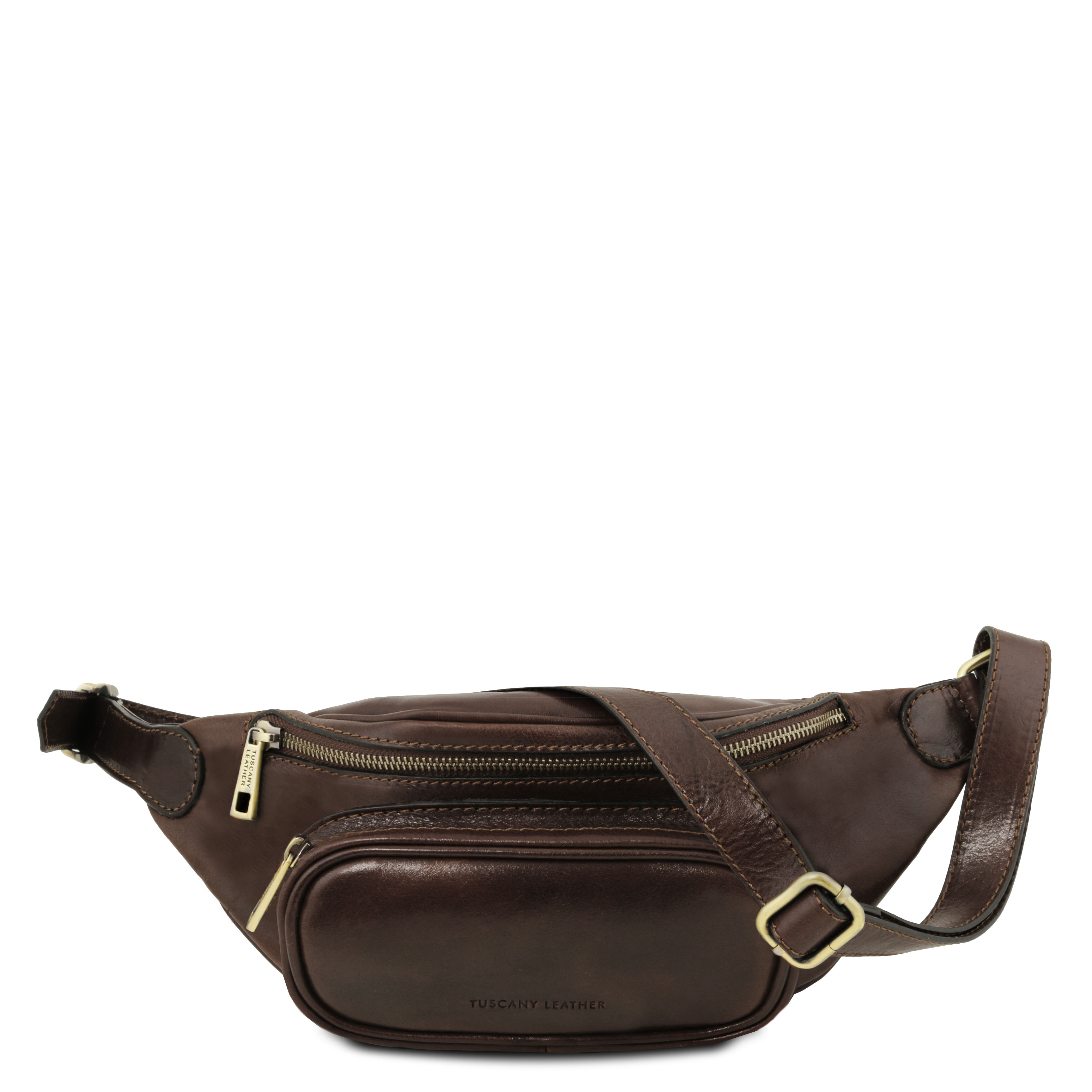 Borseta barbati Tuscany Leather din piele naturala maro inchis