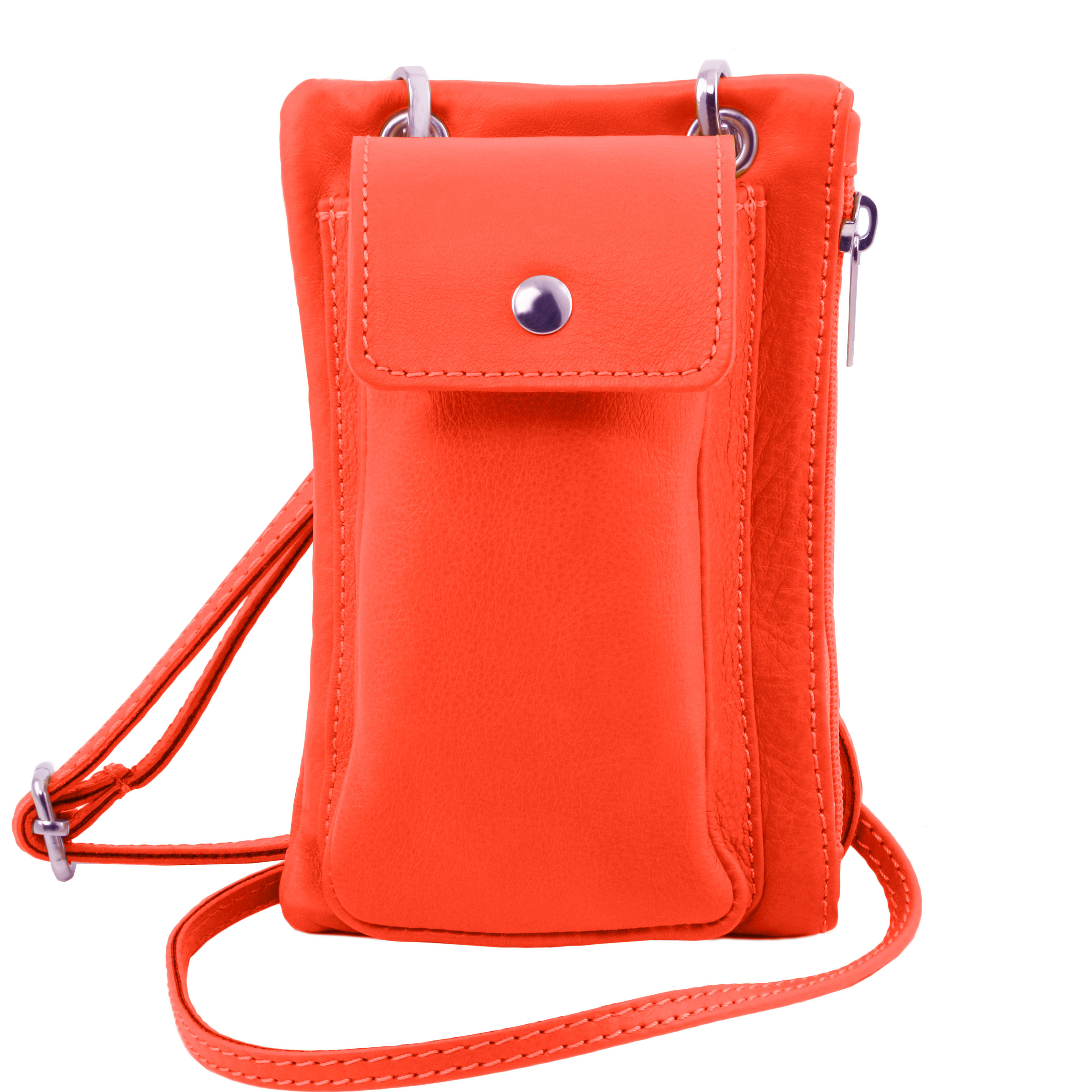 TL Bag Soft Leather cellphone holder mini cross bag Coral