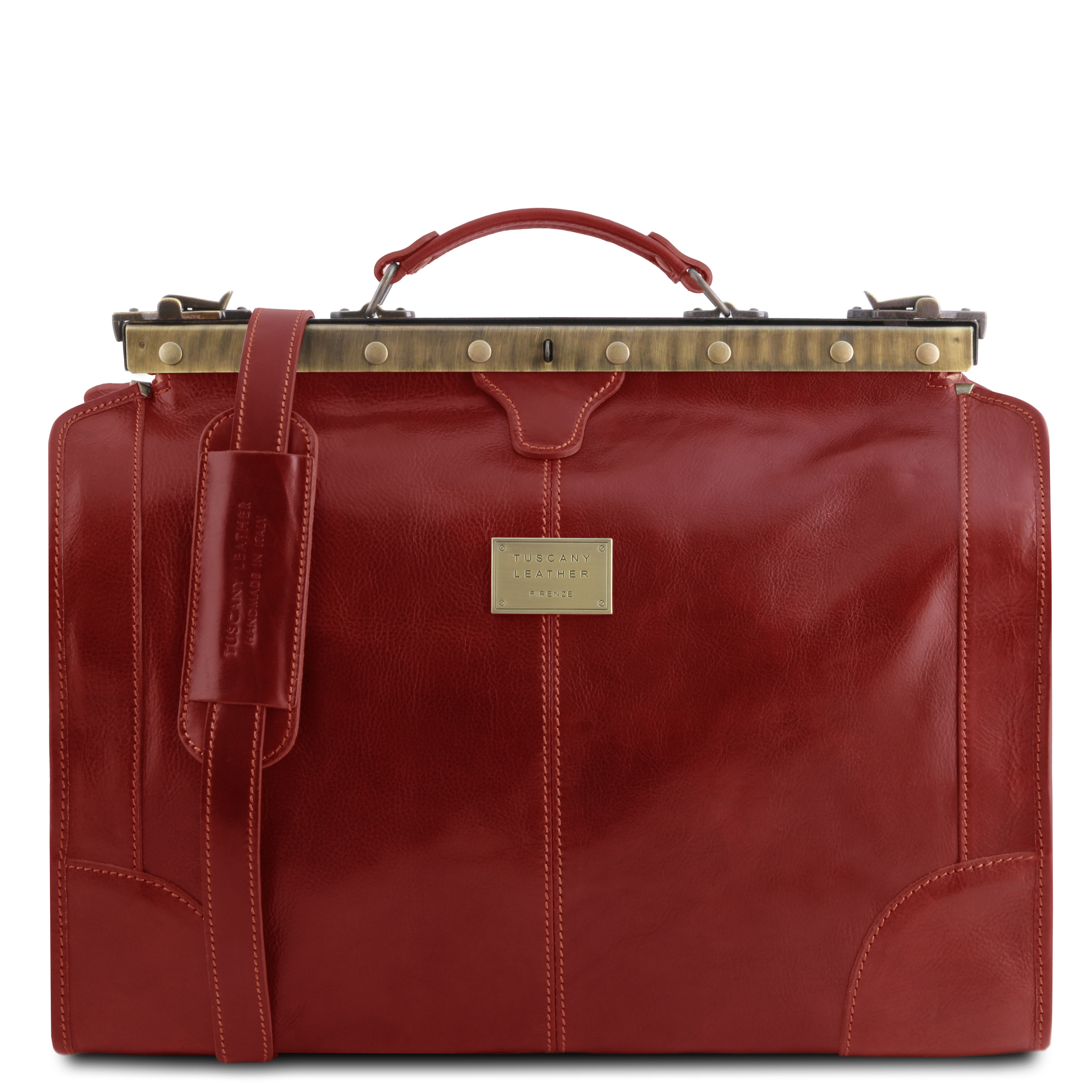 Madrid Gladstone Leather Bag - Small size Red