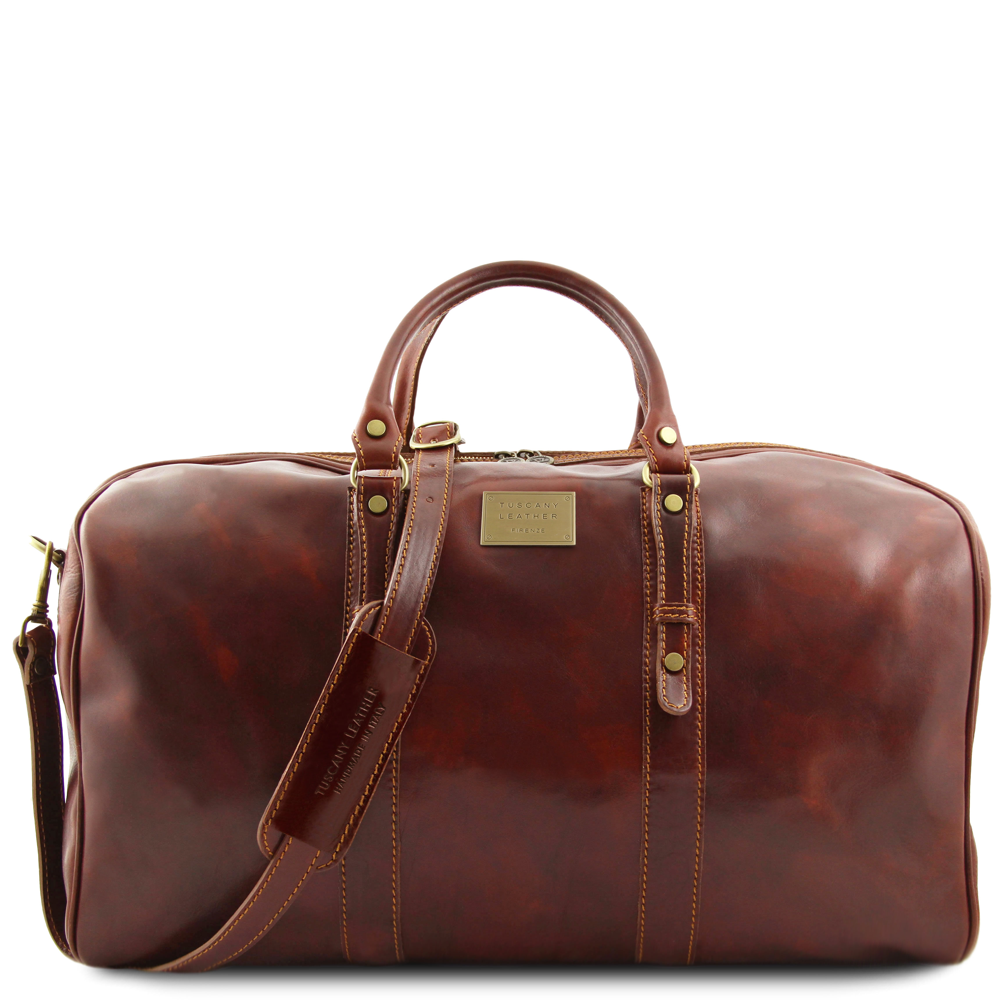 Francoforte Exclusive Leather Weekender Travel Bag - Large size Brown