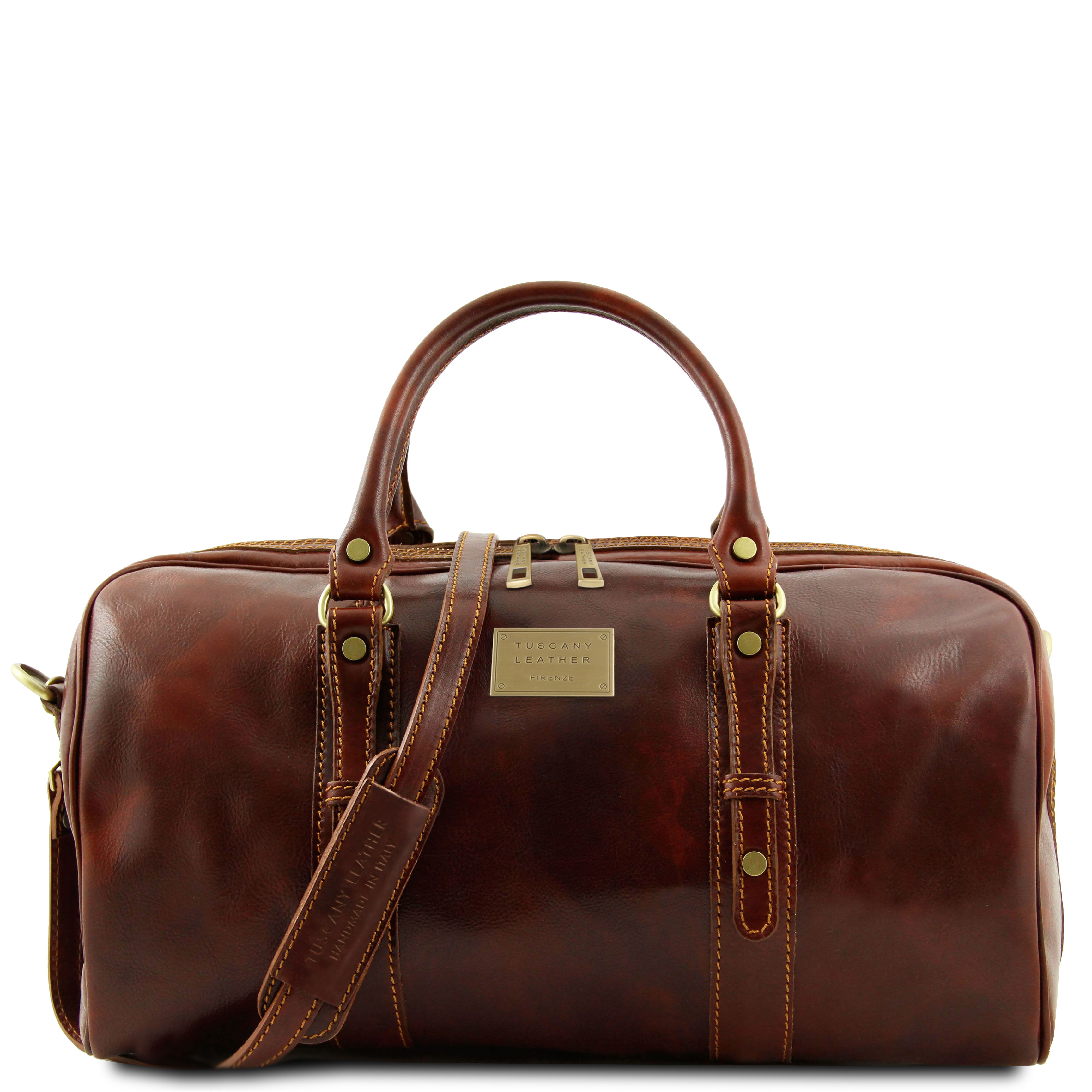 Francoforte Exclusive Leather Weekender Travel Bag - Small size Brown