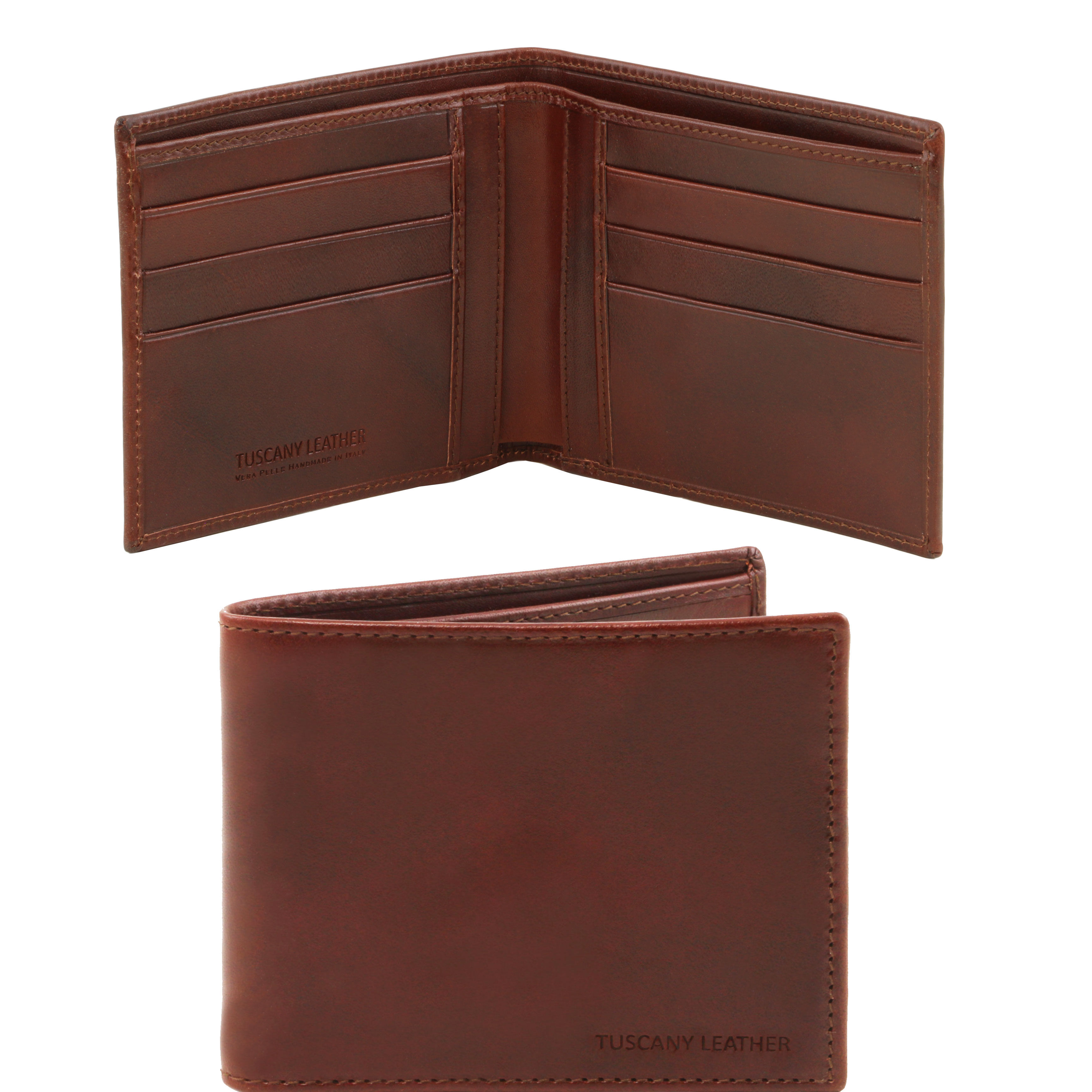 Portofel Tuscany Leather din piele maro 2 fold