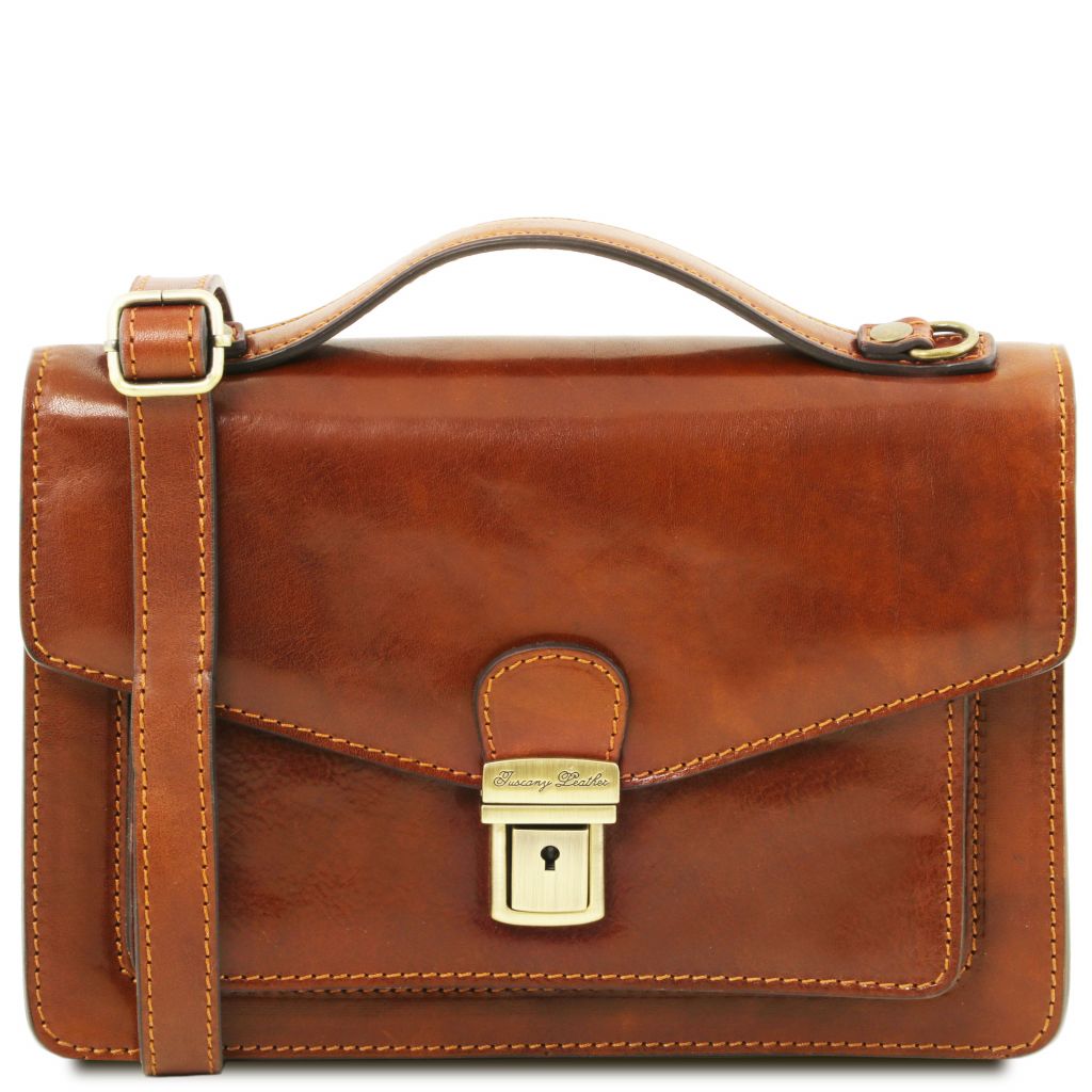 Geanta Tuscany Leather din piele honey crossbody Eric