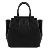 Geanta dama din piele naturala neagra, Tuscany Leather, Tulipan