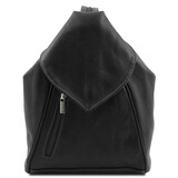 Rucsac dama din piele naturala Tuscany Leather, negru, Delhi