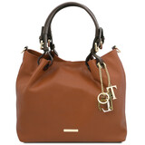 Geanta dama, din piele coniac, Tuscany Leather, TL KeyLuckS