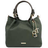 Geanta dama, din piele verde inchis, Tuscany Leather, TL KeyLuckS