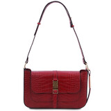 Geanta dama piele rosie croc print, Tuscany Leather, NoemiS
