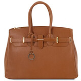 Geanta dama din piele naturala Tuscany Leather, coniac, TL Bag