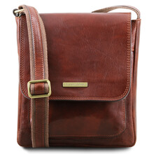 Geanta piele naturala barbati Tuscany Leather, maro, Jimmy
