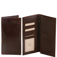 Portofel barbati din piele maro inchis Tuscany Leather cu doua pliuri