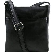 Geanta barbati din piele naturala Tuscany Leather, neagra, Jason