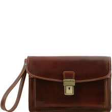 Borseta din piele naturala Tuscany Leather maro Max