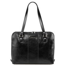 Servieta dama din piele naturala Tuscany Leather, neagra, Ravenna