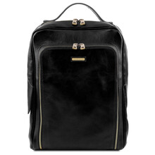 Rucsac laptop barbati din piele naturala Tuscany Leather, negru, Bangkok