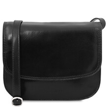 Geanta de umar, din piele naturala neagra, Tuscany Leather, Greta