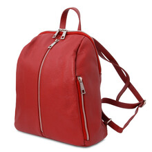 Rucsac dama, din piele nat rosie, Tuscany Leather, TL Bag
