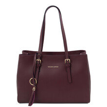 Geanta dama din piele naturala bordo, Tuscany Leather, TL Bag