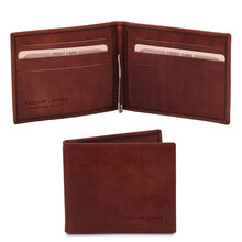 Portcard din piele naturala maro Tuscany Leather