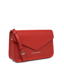 Plic dama din piele Lancaster Saffiano Signature, rosu 527-08-2
