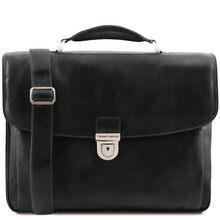 Geanta laptop Tuscany Leather din piele neagra Alessandria