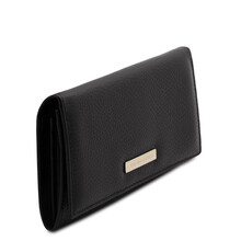 Portofel dama din piele naturala neagra, Tuscany Leather, Nefti