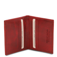 Portcard din piele naturala rosie, Tuscany Leather, Exclusive