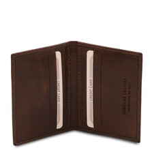 Portcard din piele maro inchis, Tuscany Leather, Exclusive