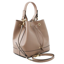 Geanta dama din piele naturala grej, Tuscany Leather, Minerva