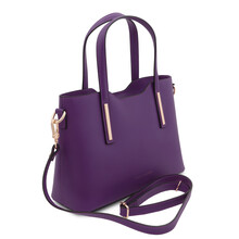Geanta dama din piele violet Tuscany Leather, Olimpia mica
