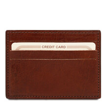 Suport carti de vizita din piele Tuscany Leather, maro
