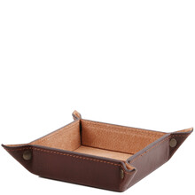 Suport accesorii din piele naturala maro, Tuscany Leather